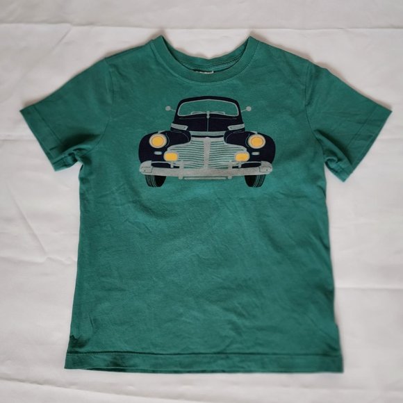 Hanna Andersson Kids Boys Green Car Print Hot Rod Short Sleeve T-Shirt Size US 8 - Picture 3 of 9